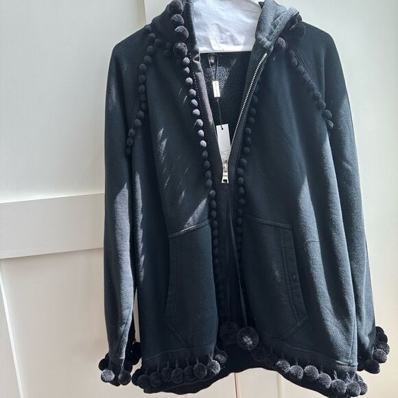 NWT Marc Jacobs black pom-pom thick hoodie. Size medium - Picture 1 of 17